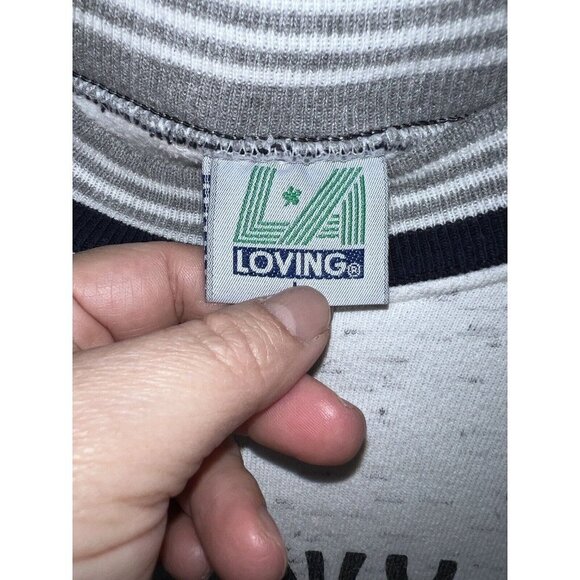 Vintage 90s LA LOVING Gray Sweatshirt Not Only Am I Perfect I'm Swedish Too Sz L - Picture 6 of 8